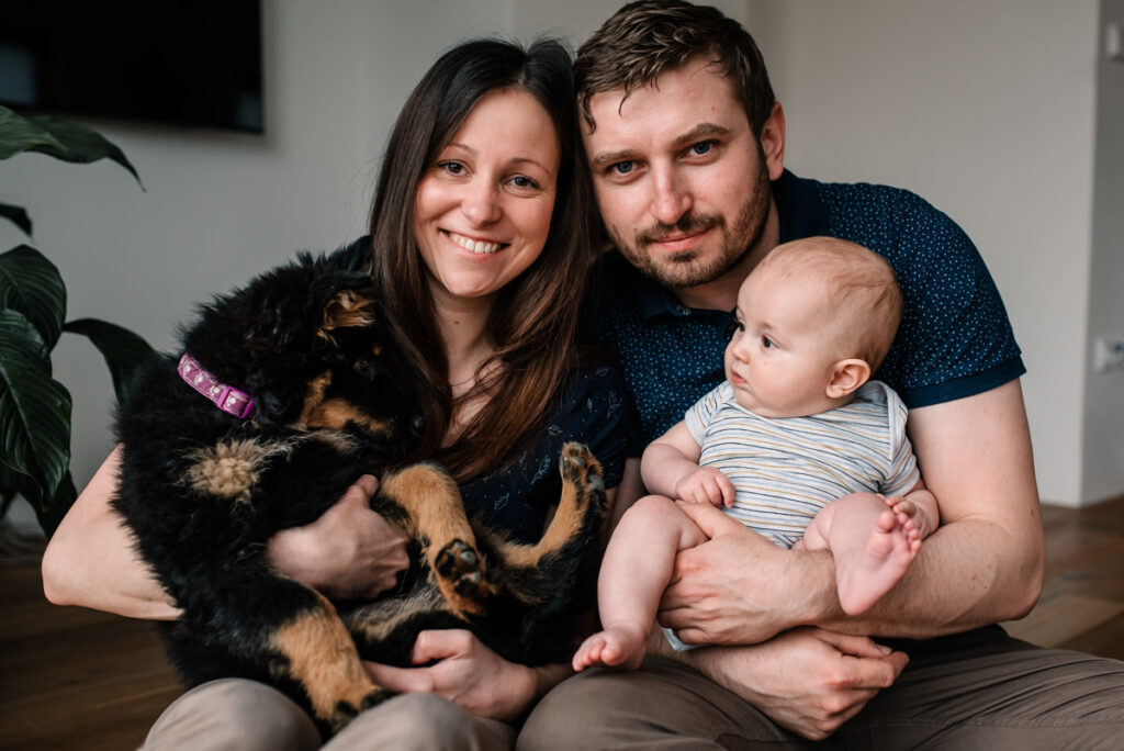 Focení miminka doma všichni spolu